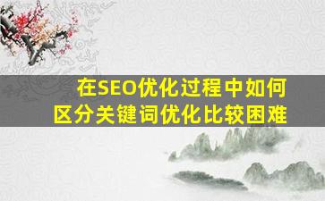 在SEO优化过程中如何区分关键词优化比较困难