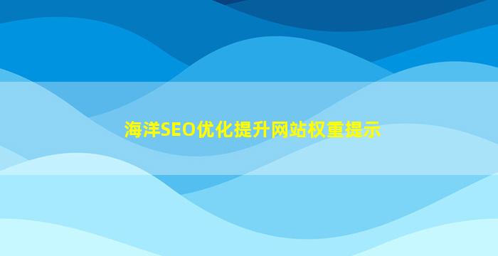 海洋SEO优化提升网站权重提示